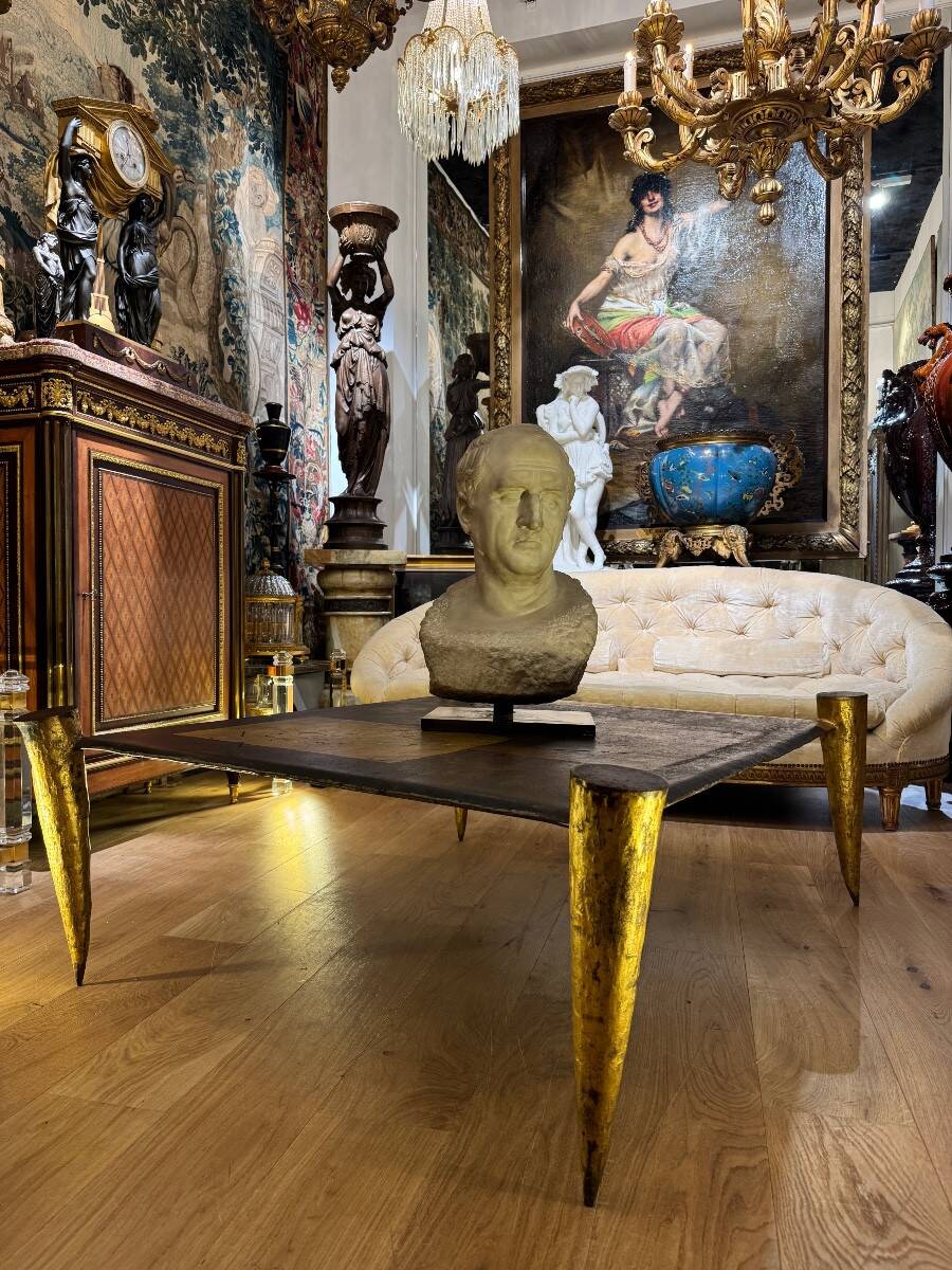 Brutalist coffee table by Jean Jacques Argueyrolles from the 1970s.