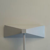 Modernist vintage Disderot wall lamp, white lacquered metal, Glass and Light 1970