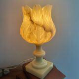 Large alabaster tulip lamp