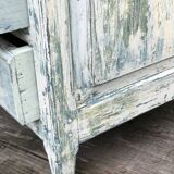 Old Parisian buffet patina white blue