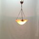 1970s vintage orange speckled glass suspension – retro chain chandelier