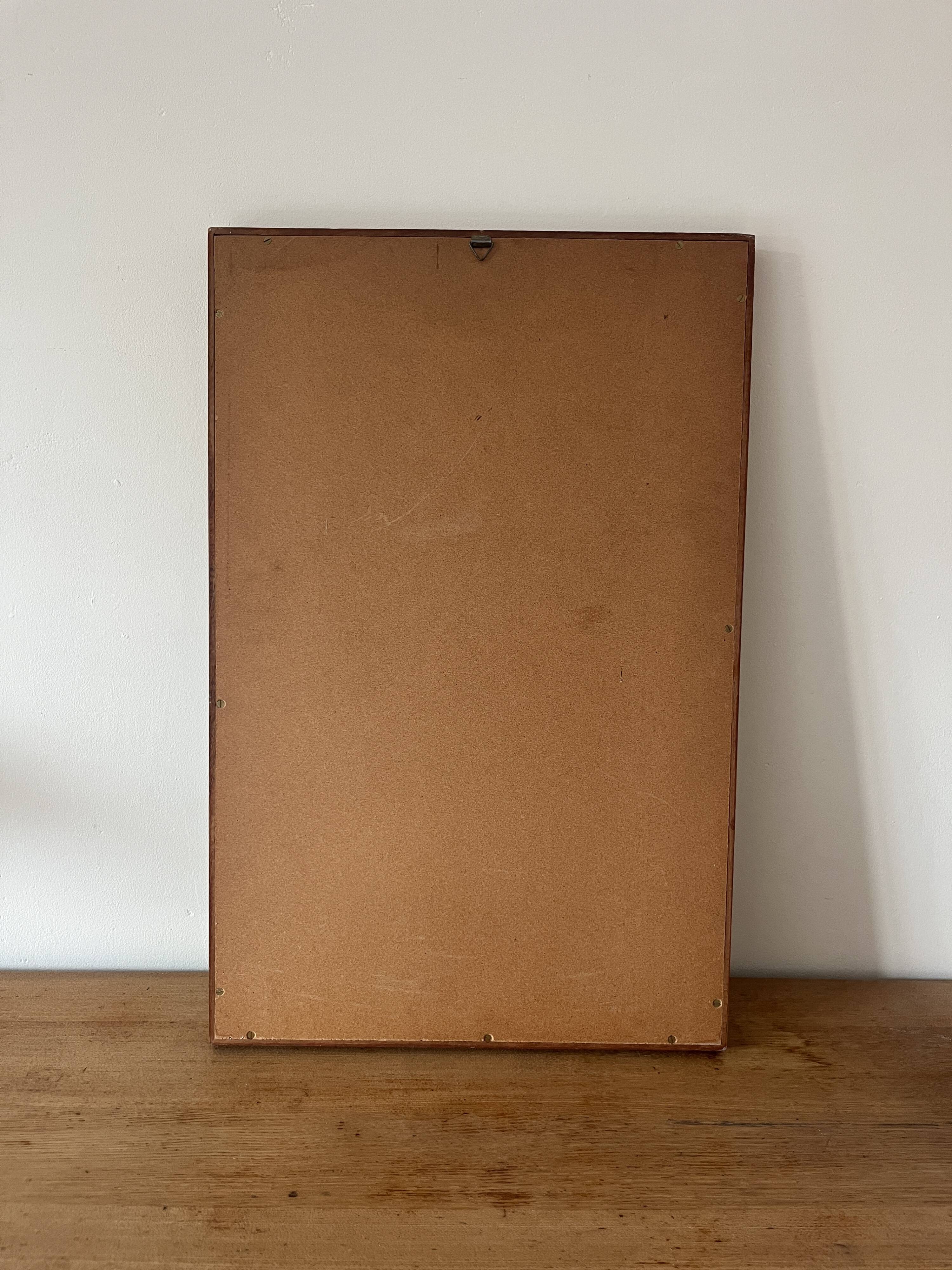 Vintage Danish teak mirror
