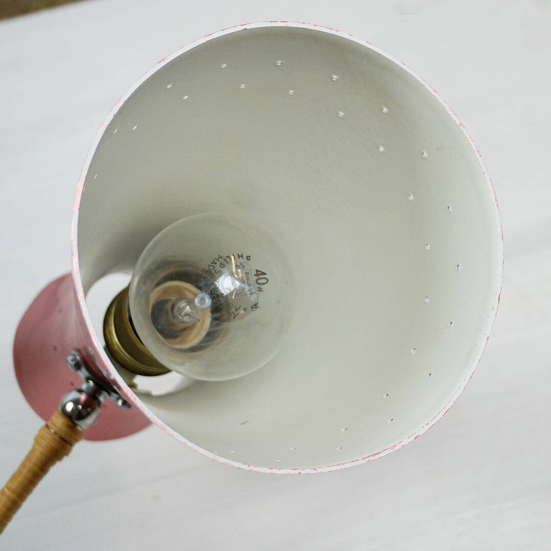 Mid-century Austrian pink wall lamp by Rupert Nikoll
