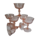 Set of 6 champagne glasses "rosaline" 70s