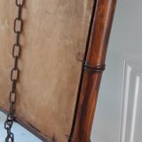Barber mirror in solid oak bamboo way 30s-40s, 60x50 cm