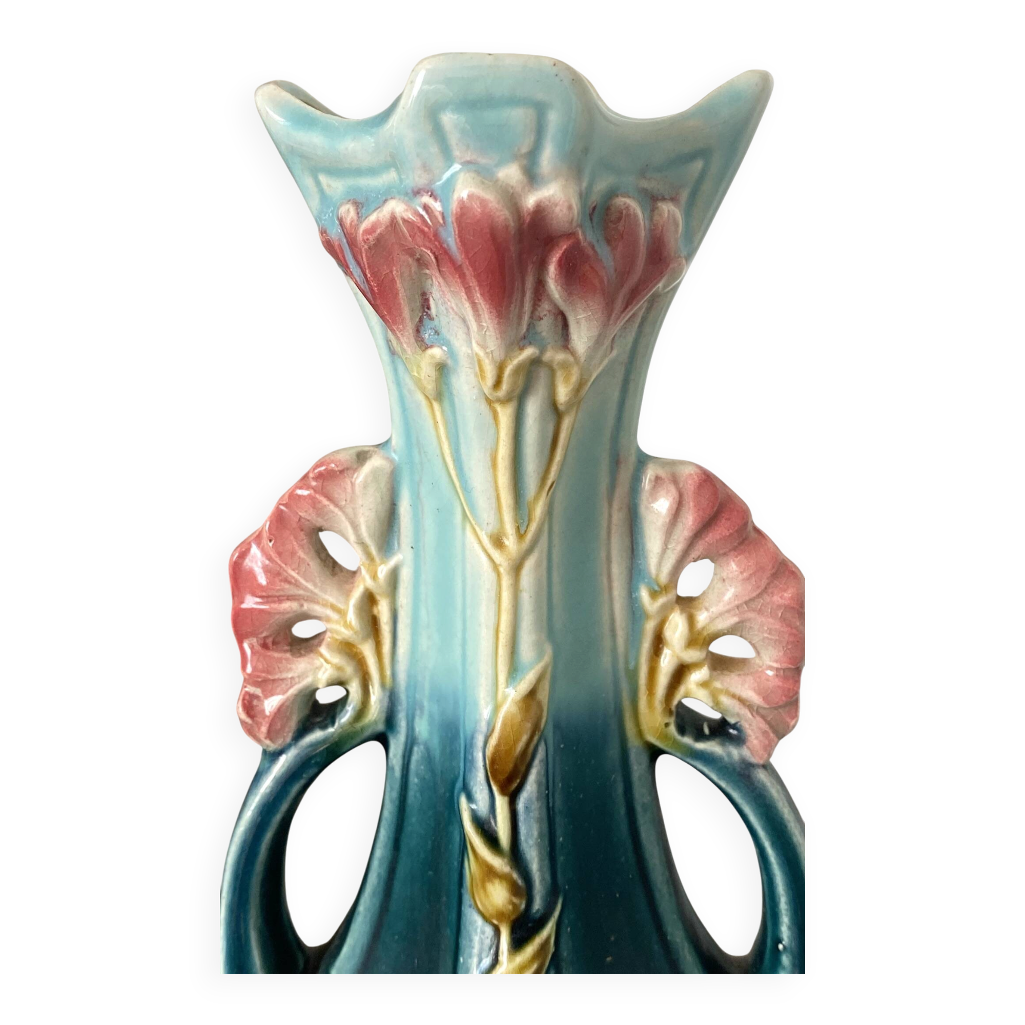Art Nouveau slipware vase 21 cm