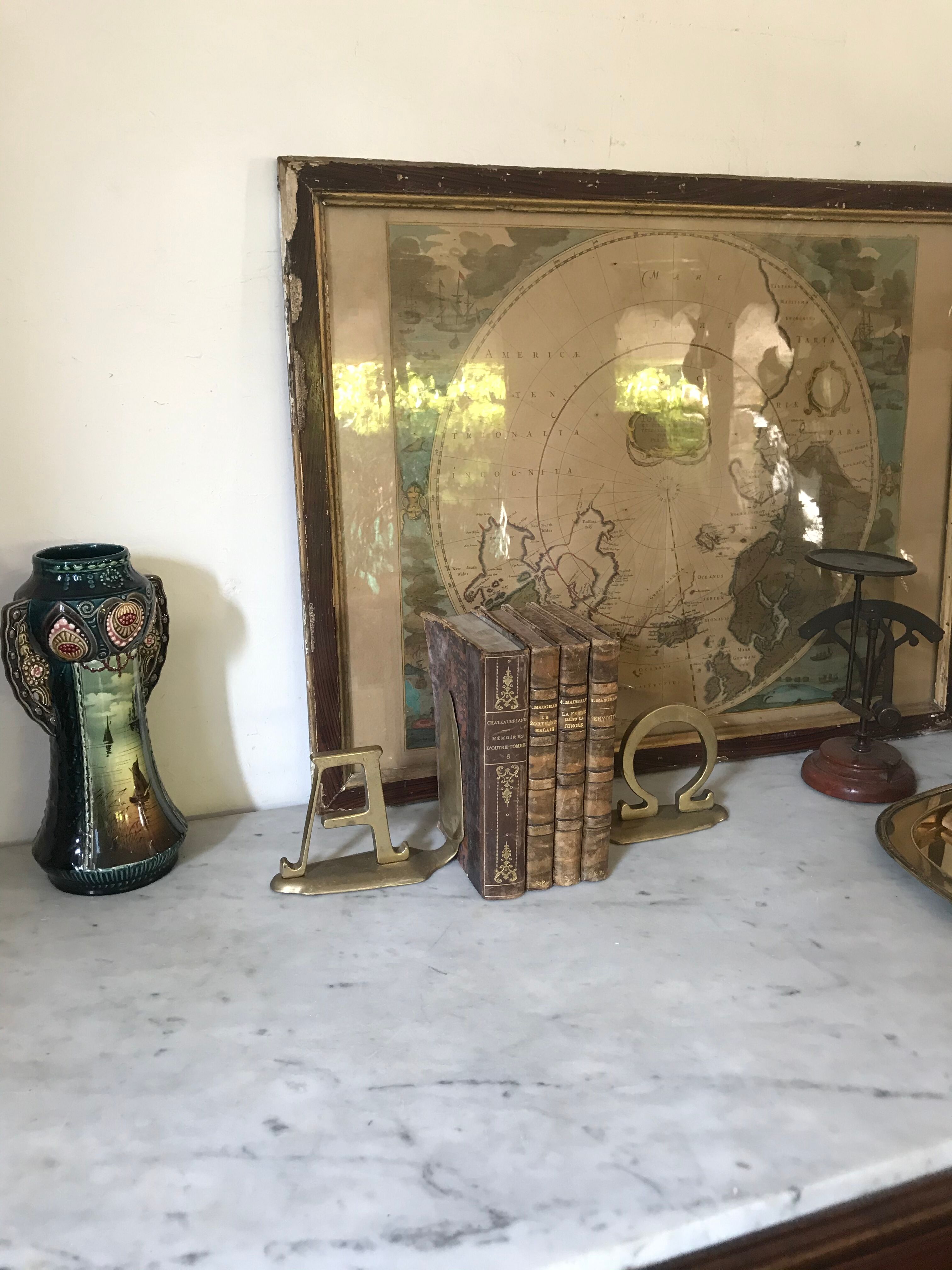 Pair of vintage brass bookends