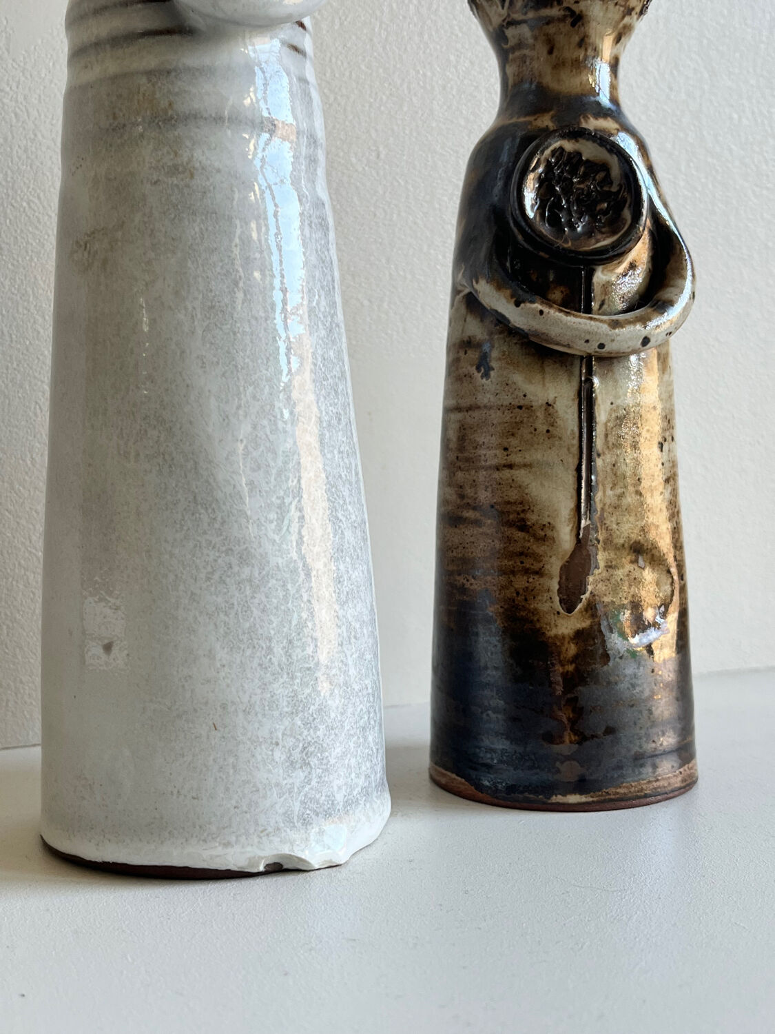 Pair of anthropomorphic soliflore vases by Jacques Pouchain