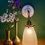 Vintage frosted glass tulip wall light