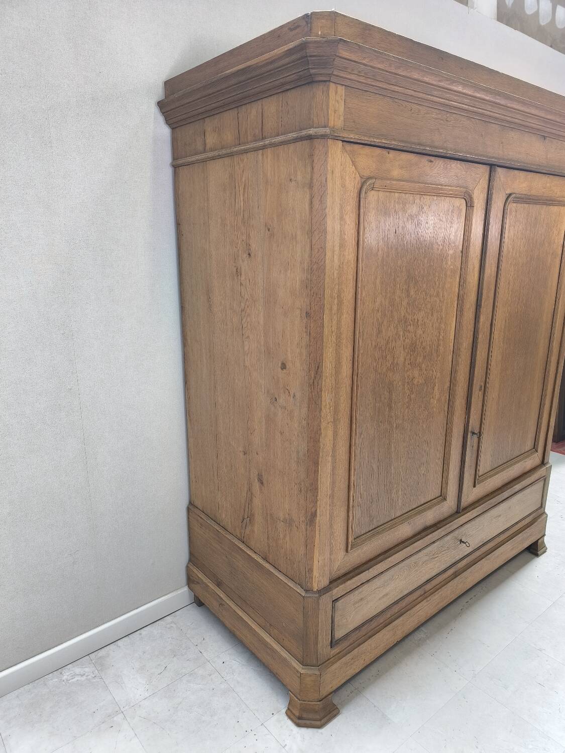 Louis Philippe linen cupboard in blond oak