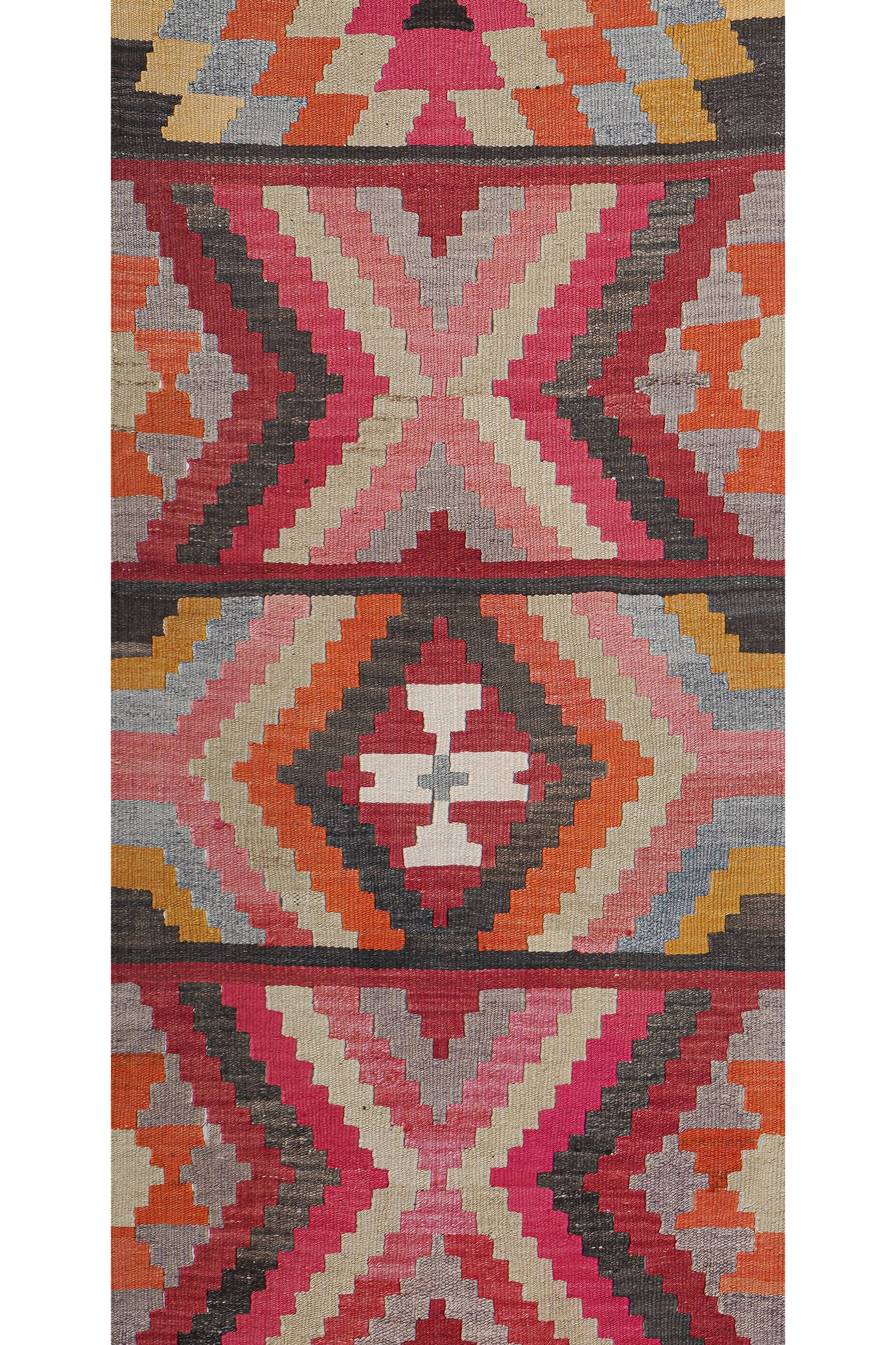 Vintage Turkish Oushak Handwoven Rug 78x378 cm