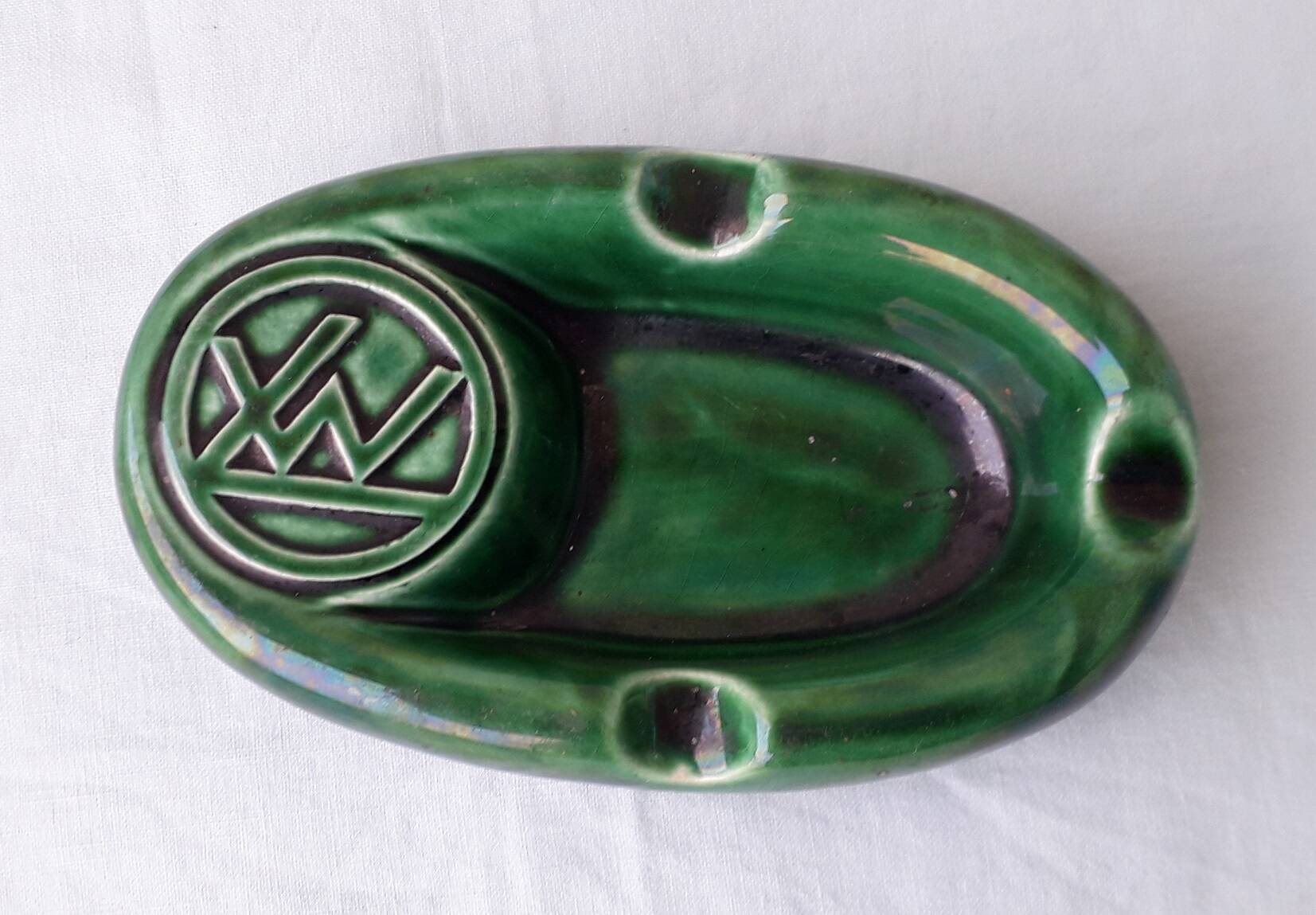Green ceramic ashtray