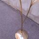 Floral floor lamp in pearlescent Capiz, 1970s.
