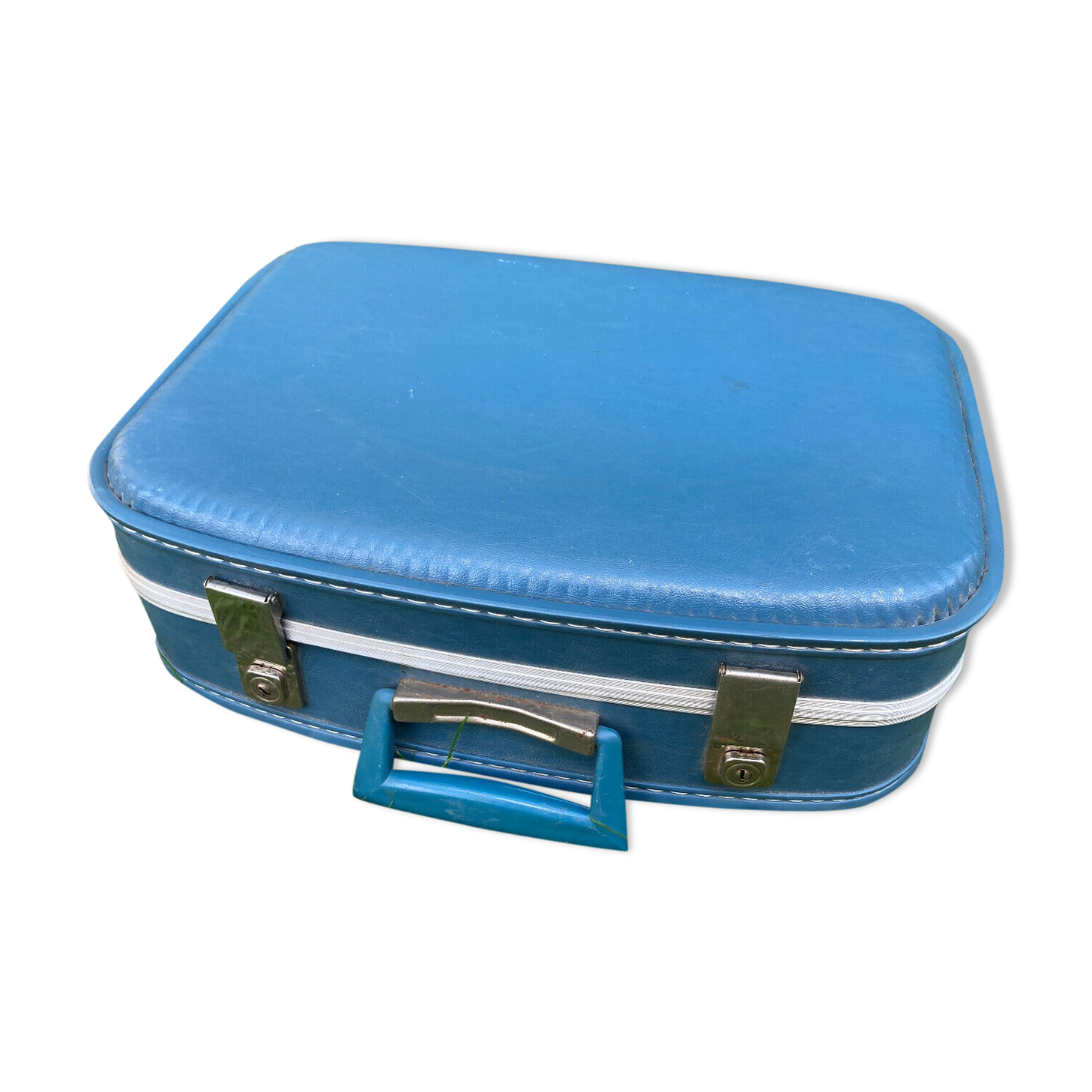 Blue vintage mini suitcase