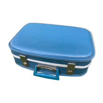 Blue vintage mini suitcase