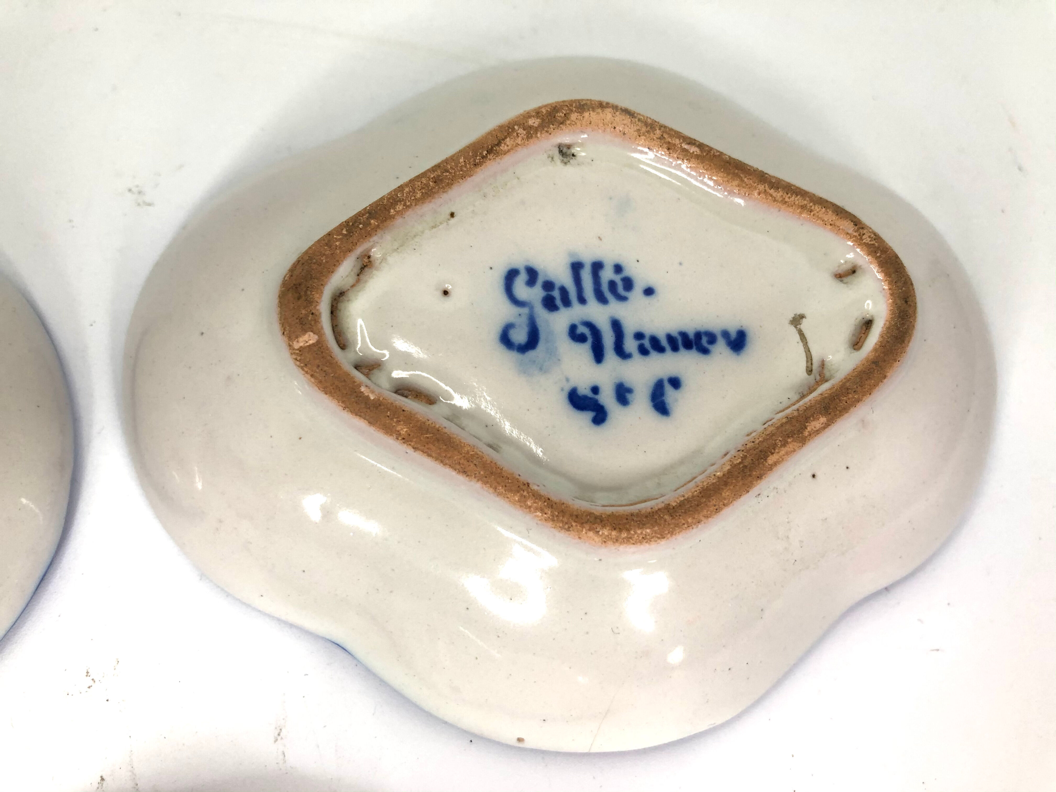 Set of 3 cups by Galle Nancy Saint Clément