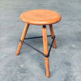 Industrial Low Tripod Stools, Belgium, 1950s, Set of 3