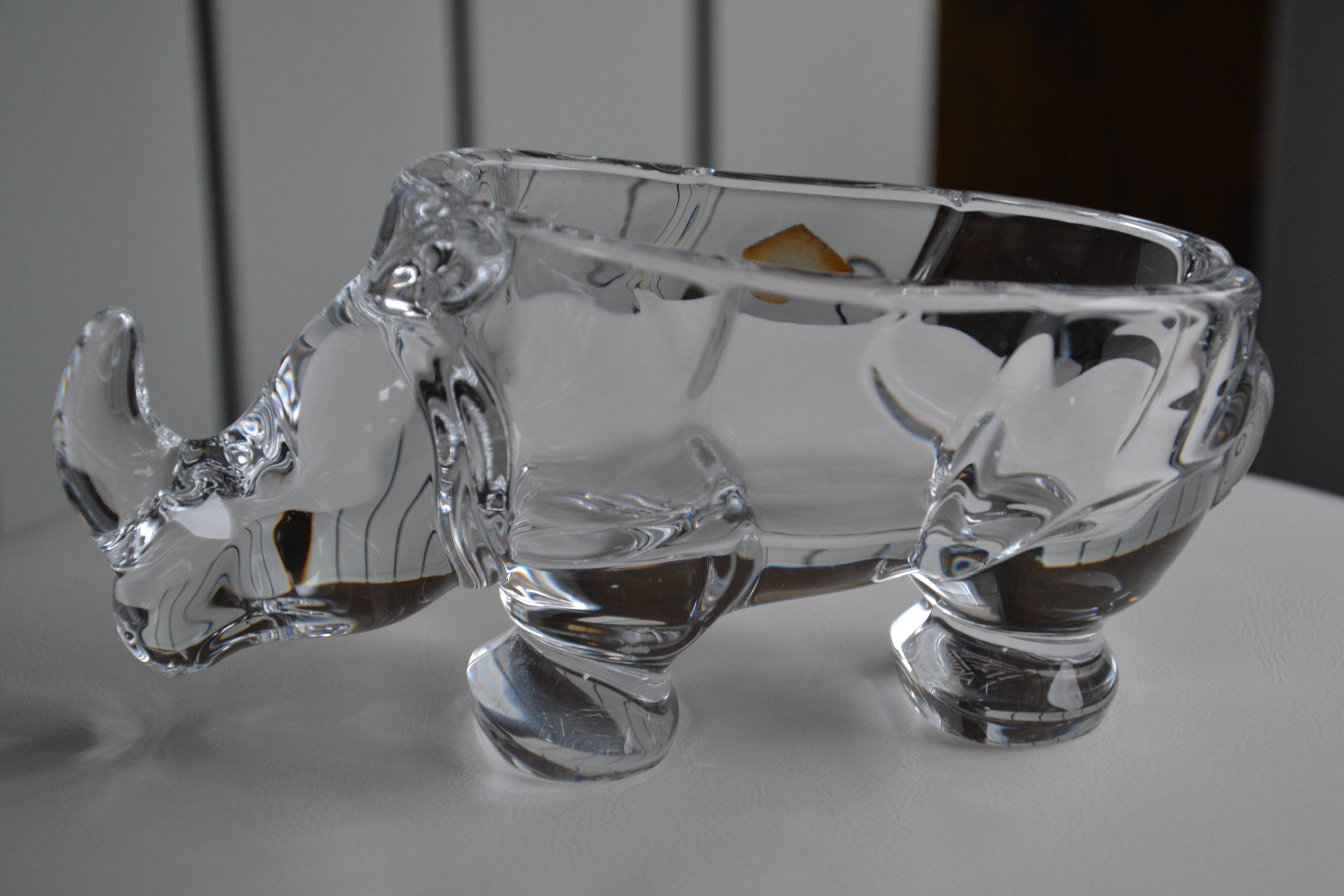 Rhinoceros crystal catchall from Vannes