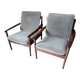 Pair of Danish Grete Jalk armchairs model Poul Jeppesen 56 in rosewood Denmark.