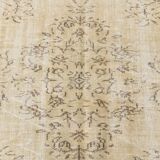 Vintage Cream & Brown Turkish Handmade Rug, 149x252Cm