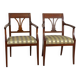 Set of Armchairs in Classicizing Forms in Striped Upholstery, 1990s