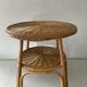 Table basse ronde vintage en rotin et osier