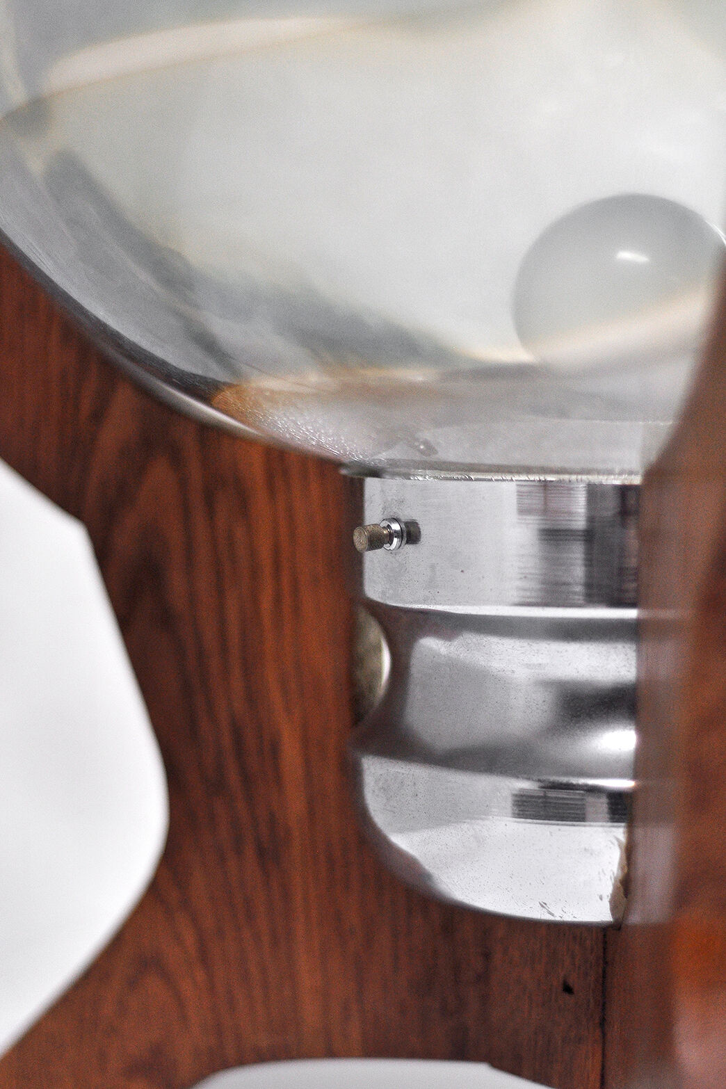 Lampe de table vintage de Murano avec base en bois, années 1960