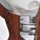Lampe de table vintage de Murano avec base en bois, années 1960