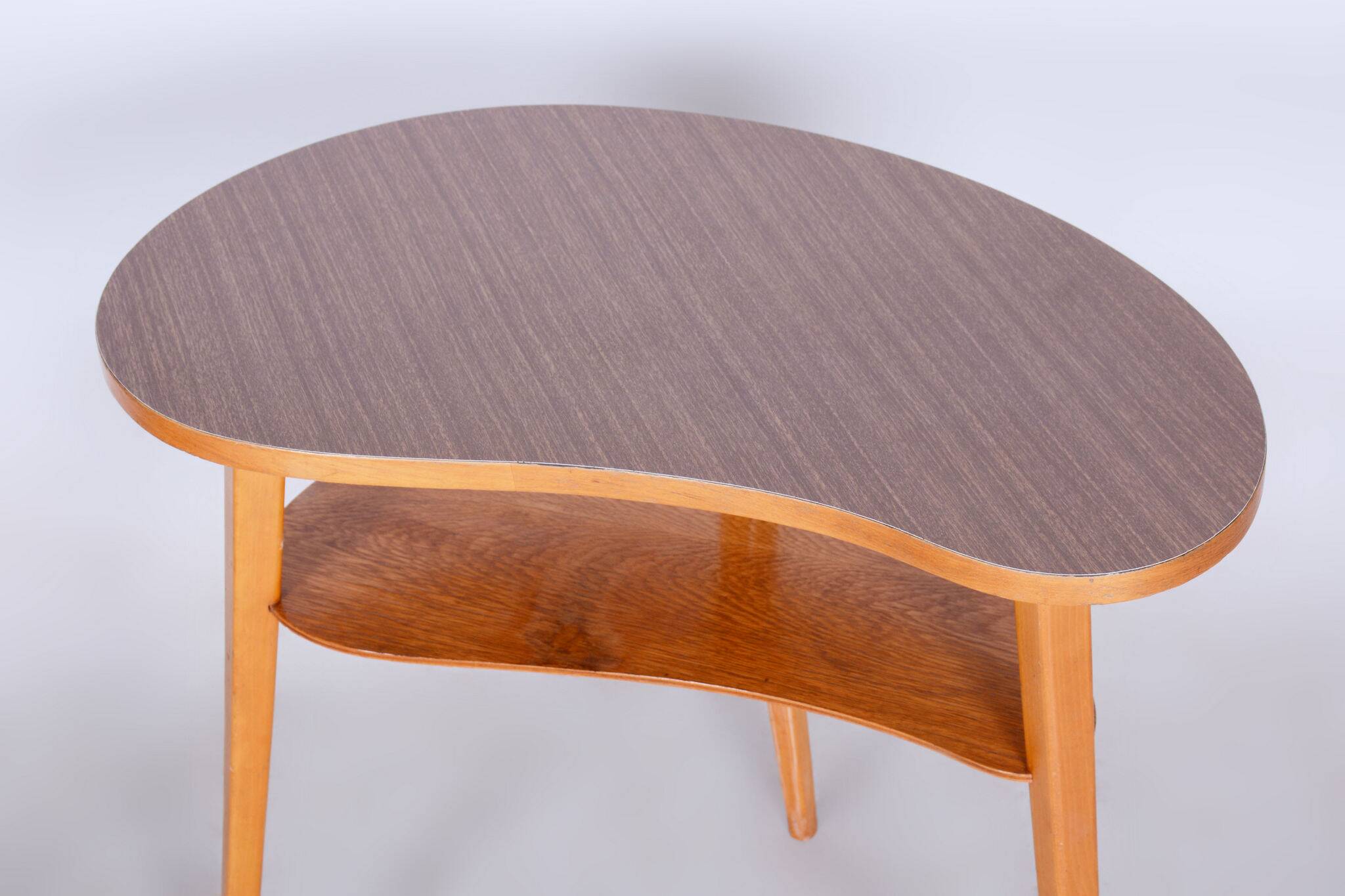 Original Beech MidCentury Small Table, Well Preserved Condition, Czechia, 1950s
