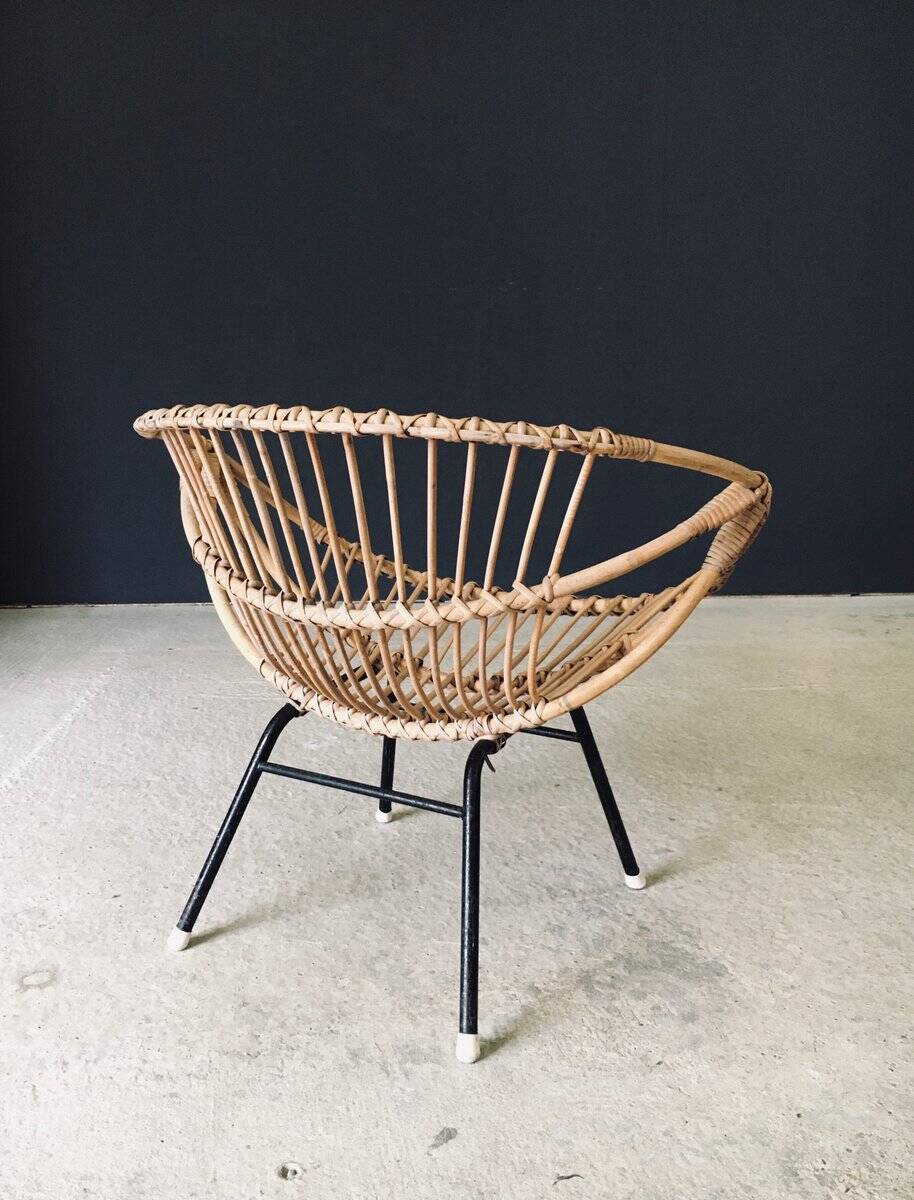 Mid-Century Modern Bamboo Lounge Chair, France, 1950s