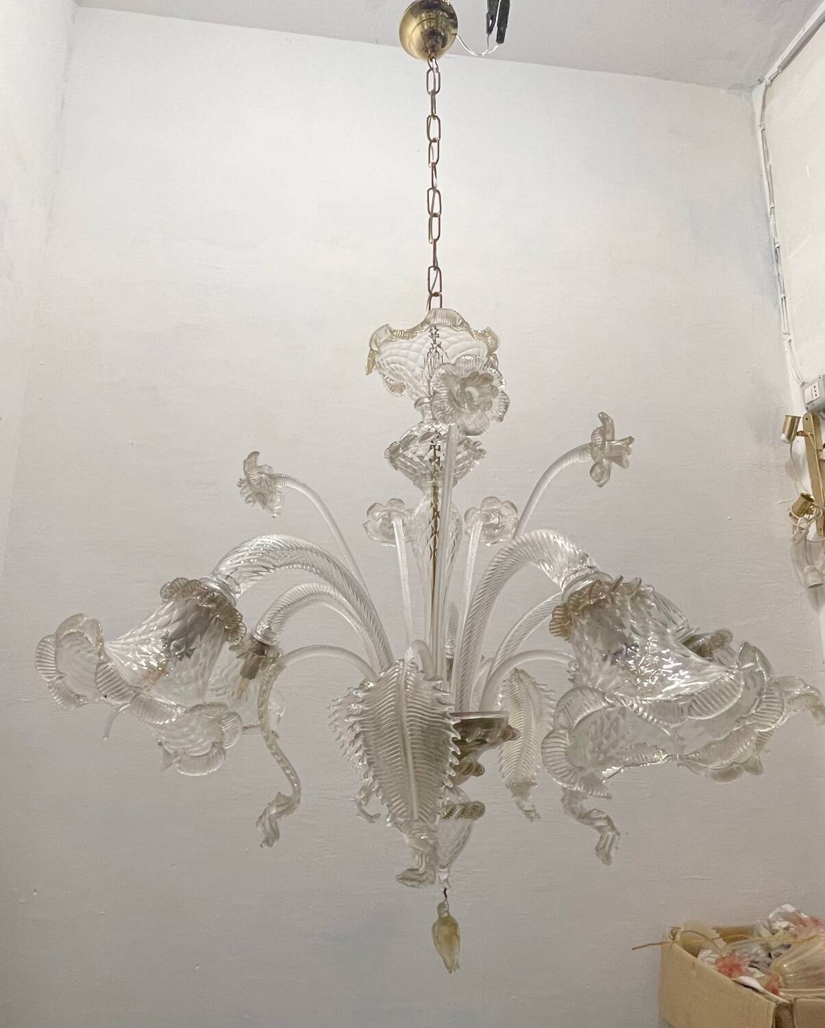 Venetian Murano Glass Chandelier 5 Lights