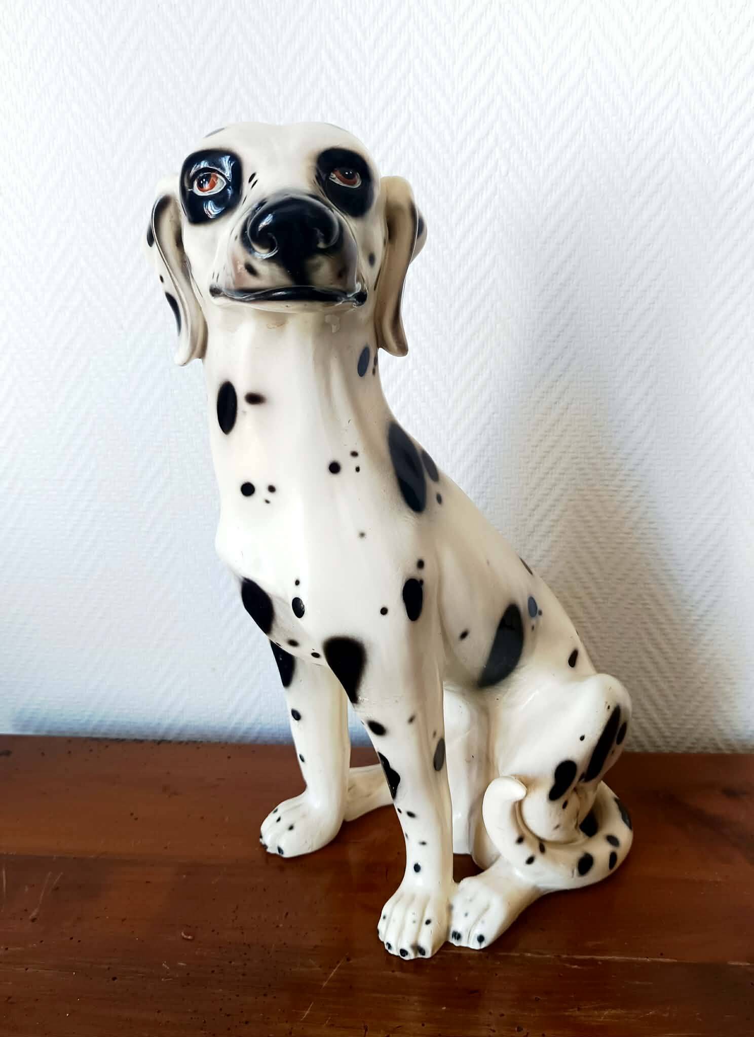 Vintage ceramic Dalmatian dog, Italy 1970.