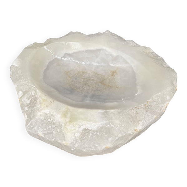 Coupelle sculpturale en pierre translucide – Onyx/Albâtre