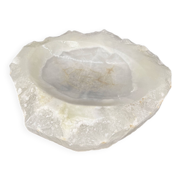 Coupelle sculpturale en pierre translucide – Onyx/Albâtre