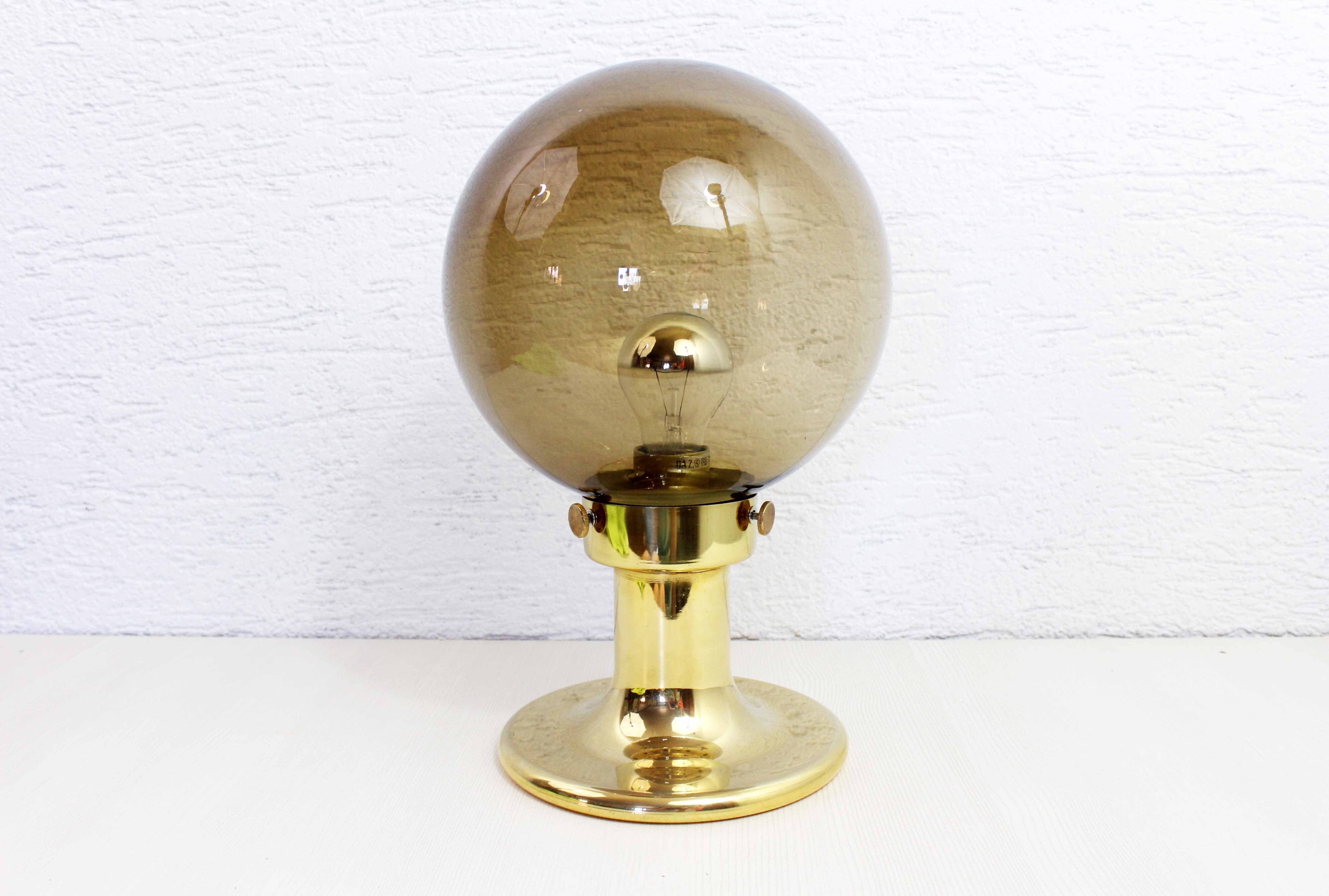 Smoked glass ball lamp