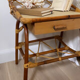 Pair of rattan bedside tables