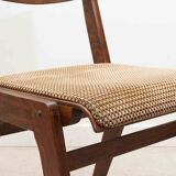 Chaise bistrot style scandinave chêne foncé