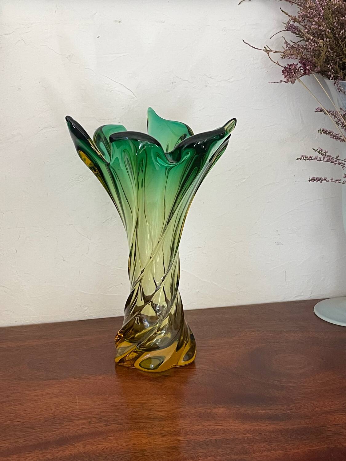Old two-tone Murano glass vase 1960