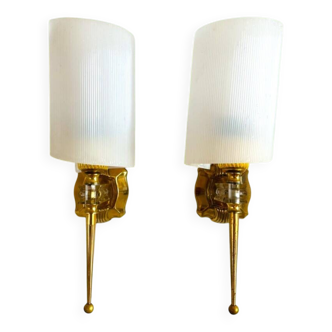 Pair Mid Century Modern wall sconce lights