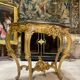 Console 4 legs Louis XV style Gilded wood period Napoleon III Griotte marble top