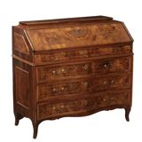 Antique Baroque Walnut Furniture 3 Drawers Italy 18th Century