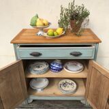 Vintage Parisian buffet blue oak top