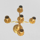 Pair of art-deco candlesticks five lights with removable light arms ~ golden regulates ~ 1930s