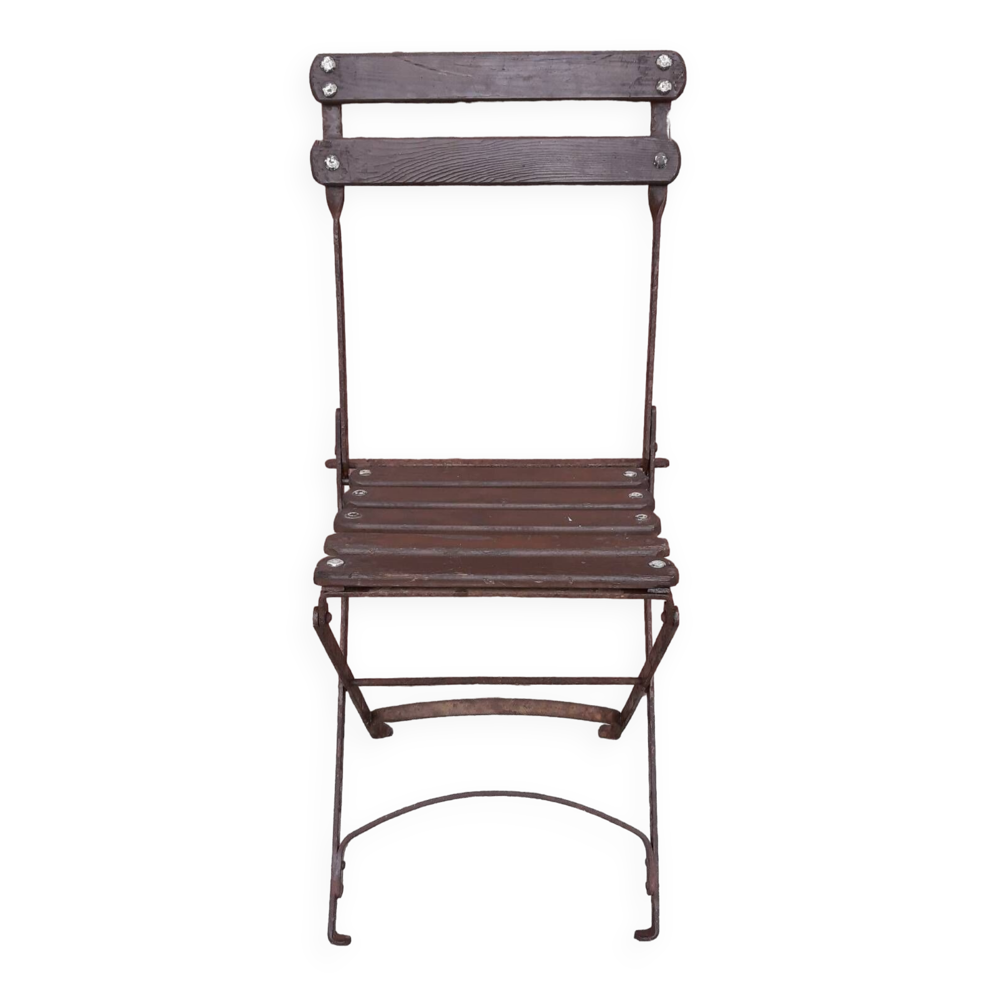 Foldable wrought iron chair