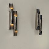 Paire d’appliques doubles vintage en métal chromé par Delightfull Galiano