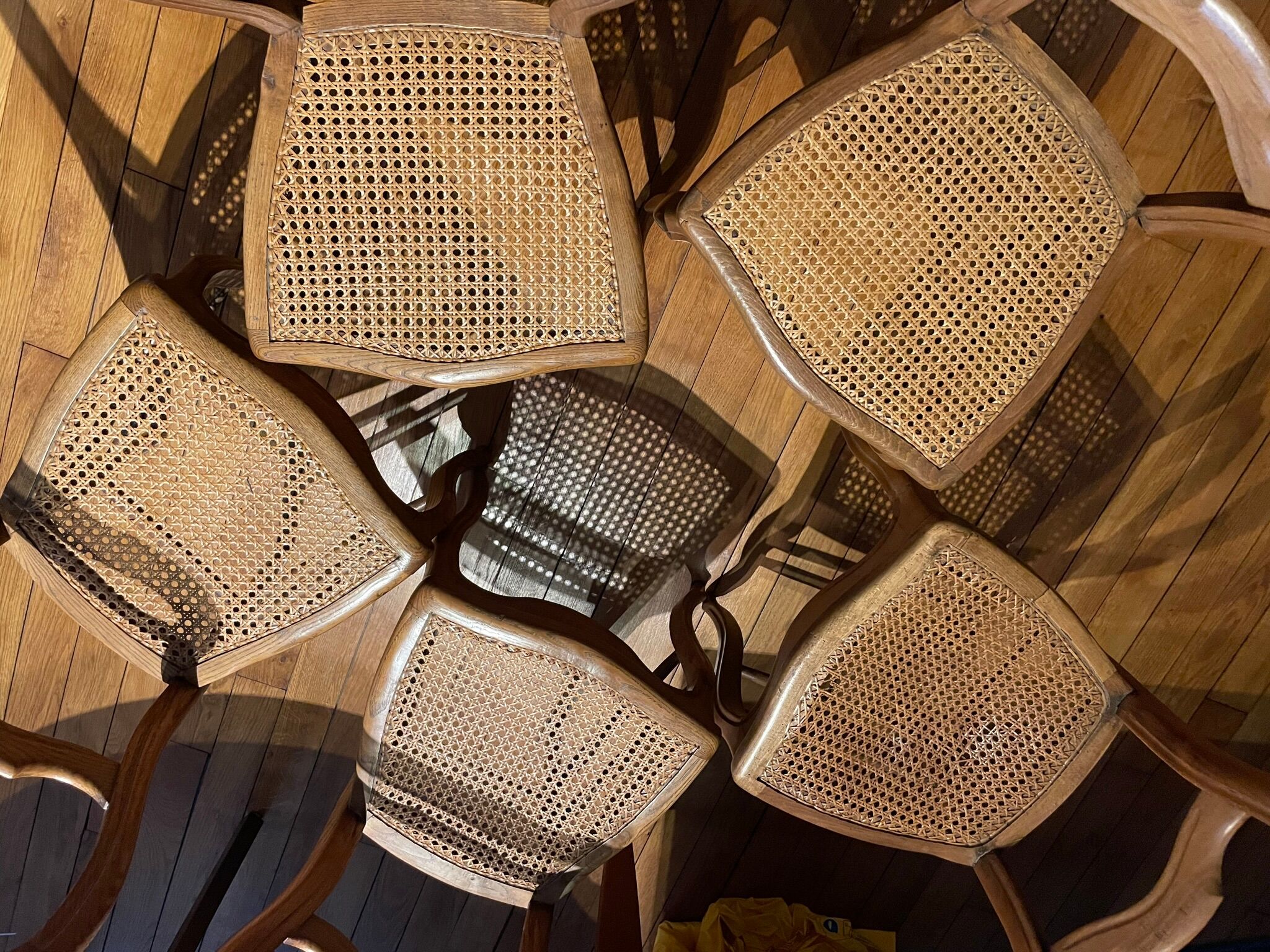 5 canned chairs