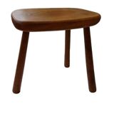 Vintage solid wood stool in brutalist style