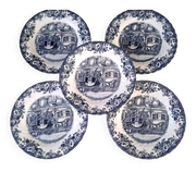 5 Assiettes à dessert en porcelaine Anglaise Johnson Bross