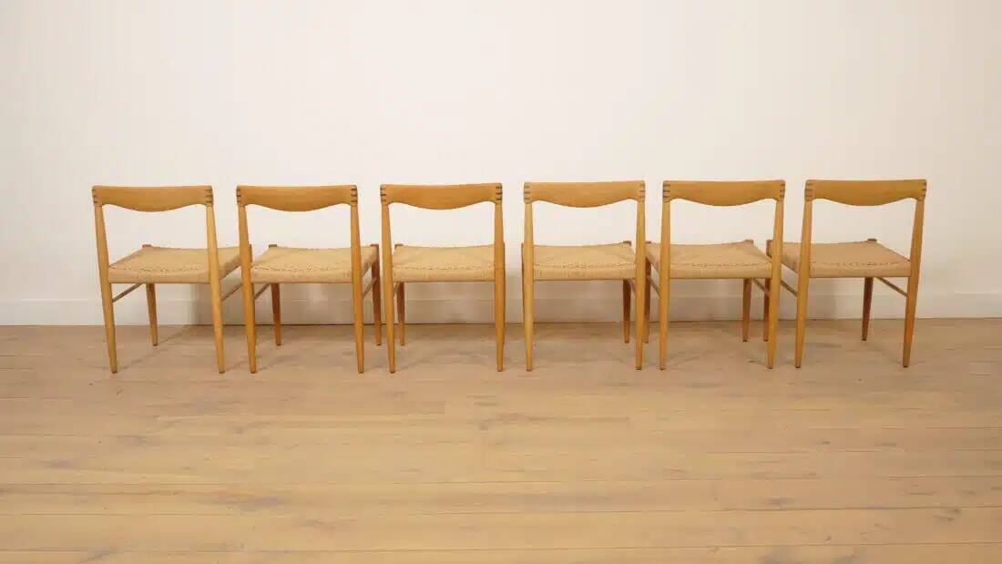 6 x dining chair | Bramin | H.W. Klein | Soaped oak | Restored