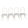 4 chaises en acier blanc et cuir gris